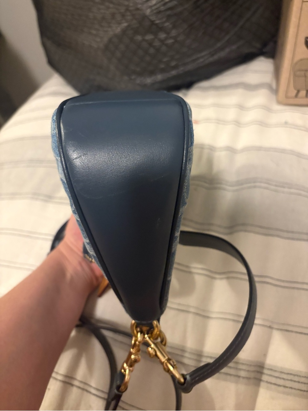 Coach Denim Signature Canvas Shoulder Bag - Denim Blue with Gold Hardware - Picture 8 of 8